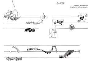 partition de la strisody de cathy berberian, en forme de bande dessinée
